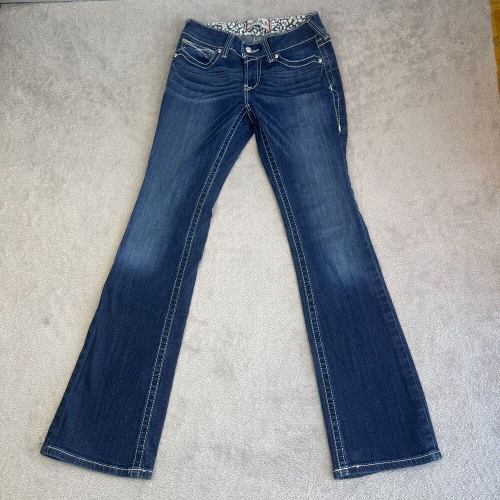 Ariat Real Denim Bootcut Jeans Womens 28R Blue Cotton Stretch Y2K Medium Wash